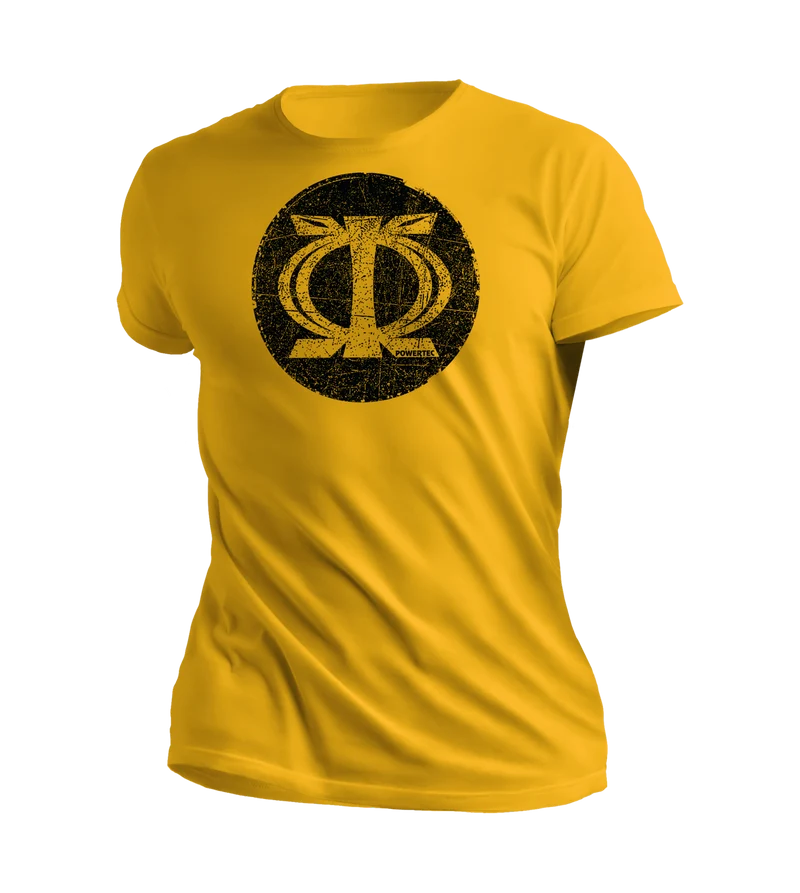 Powertec T-Shirt - Yellow - Distressed Wawa Aba Logo