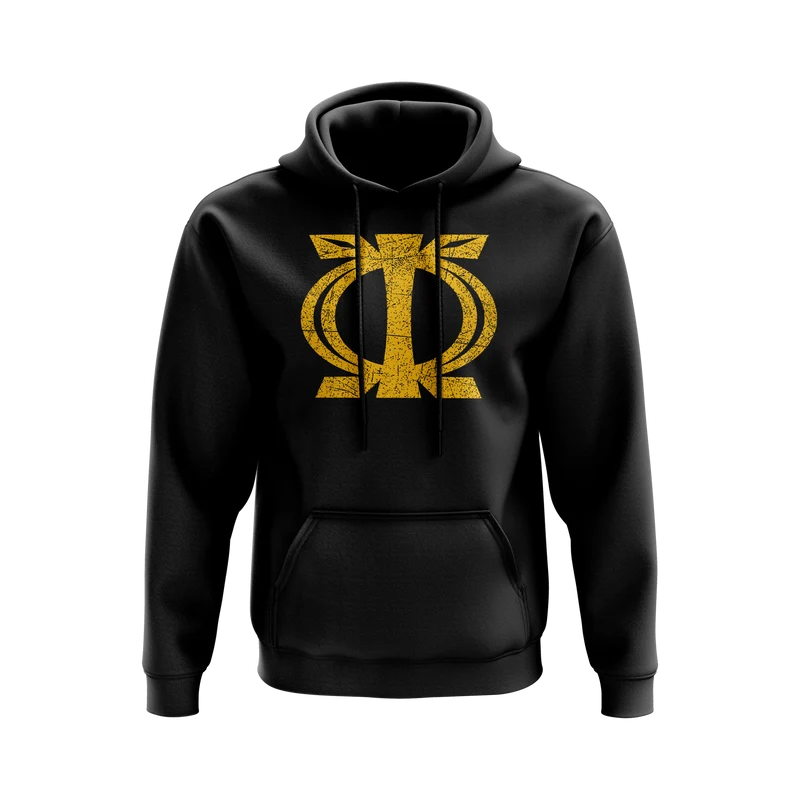 Powertec Hoodie - Black - Distressed Wawa Aba Logo