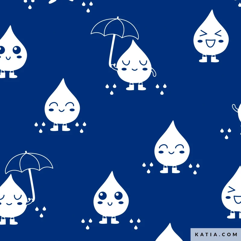 Tessuto Raincoat PU Magic Print Kawaii Rain