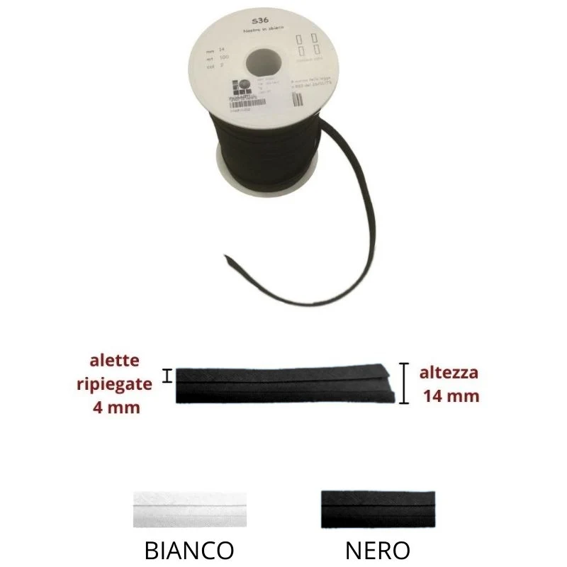 Sbieco cotone articolo h mm 14/4/4 Topp metri 100