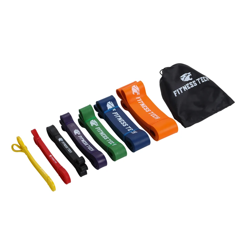 Set di 7 fasce elastiche di resistenza al lattice - Fascia da allenamento