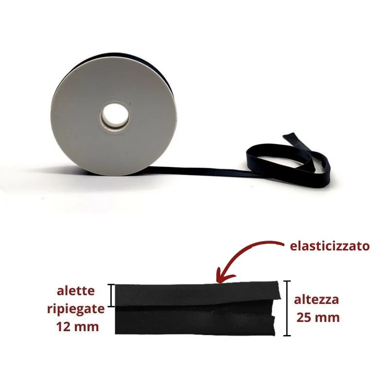 Sbieco raso stretch h mm 25/12/12 metri 20