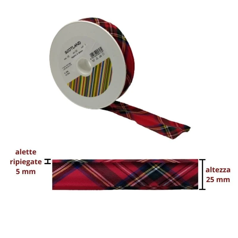 Sbieco policotone fantasia h mm 25/5/5 articolo Scotland metri 20