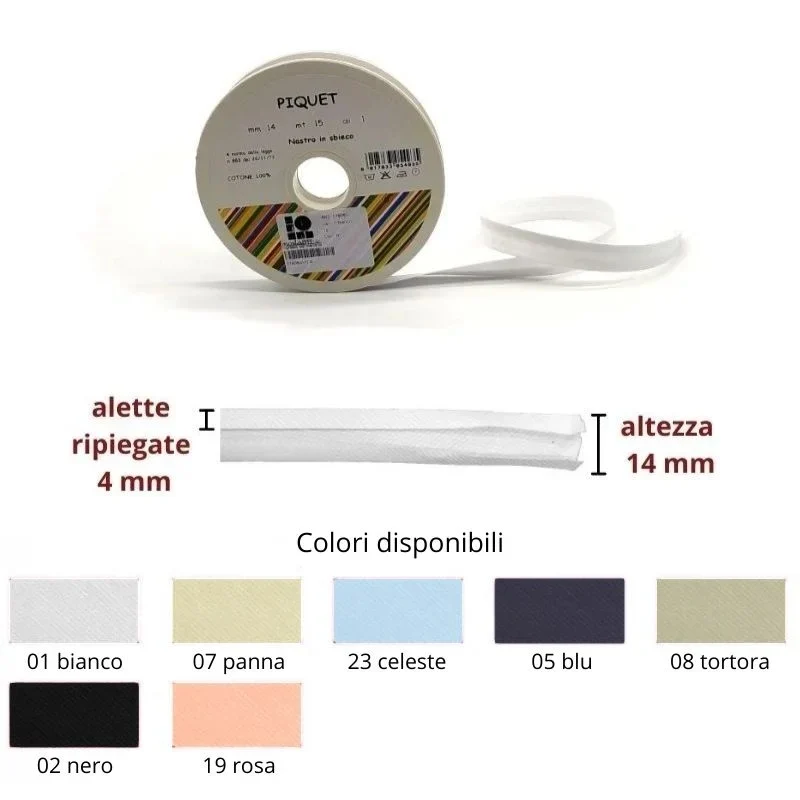 Sbieco piquet in millerighe tinta unita h mm 14/4/4 Topp metri 15