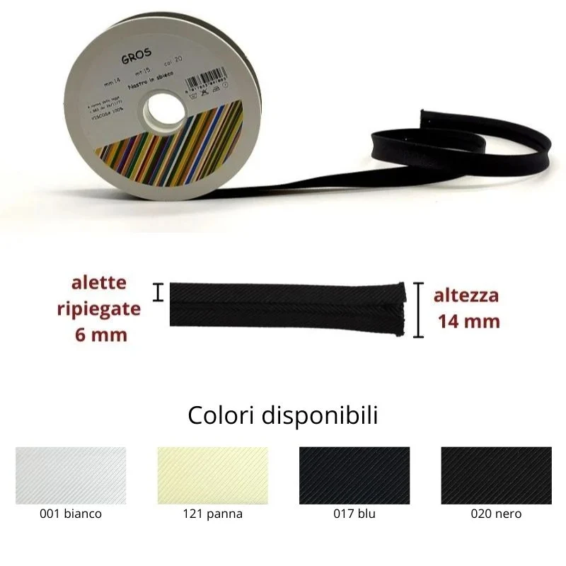 Sbieco in gros grain h mm 14/6/6 Topp metri 15