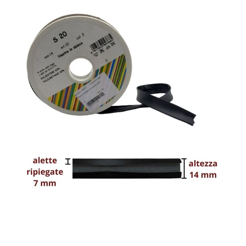 Sbieco in ecopelle h mm 14/7/7 articolo S20 metri 10