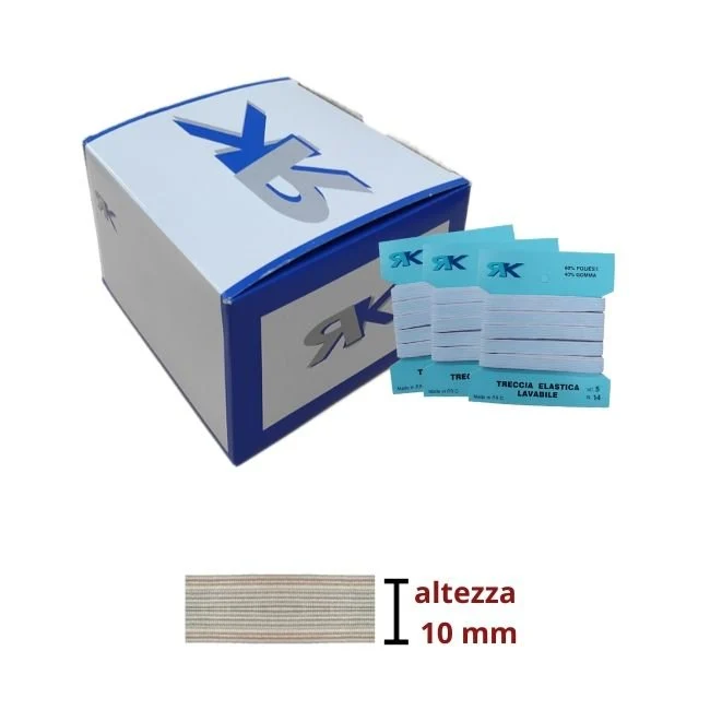 Elastico treccia lavabile h 10 mm articolo 16TL metri 5