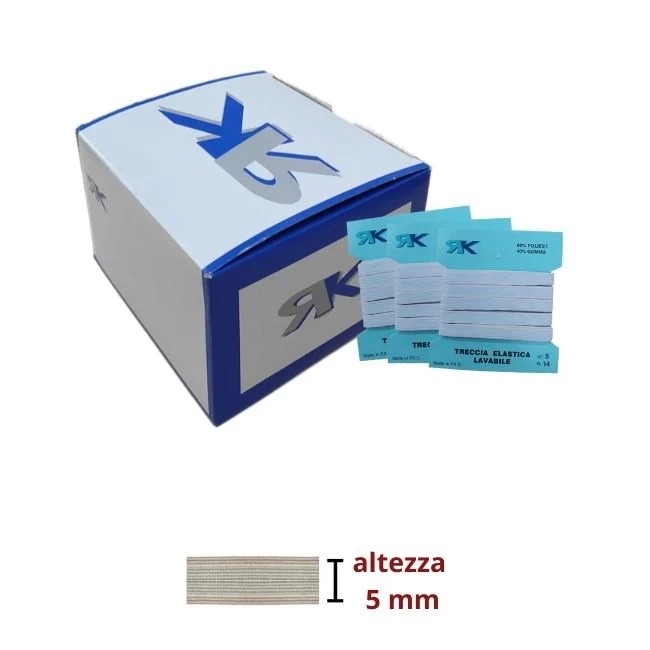 Elastico treccia lavabile h 5 mm articolo 10TL metri 5