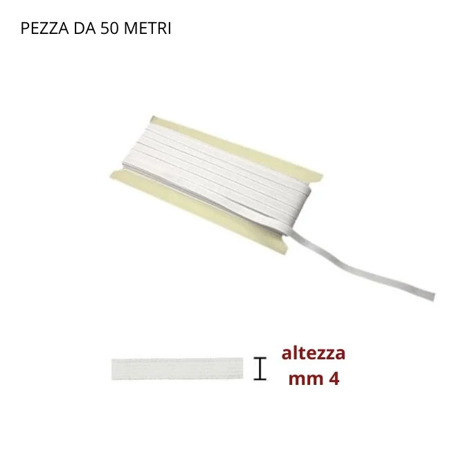 Elastico treccia h mm 4 articolo 004 metri 50