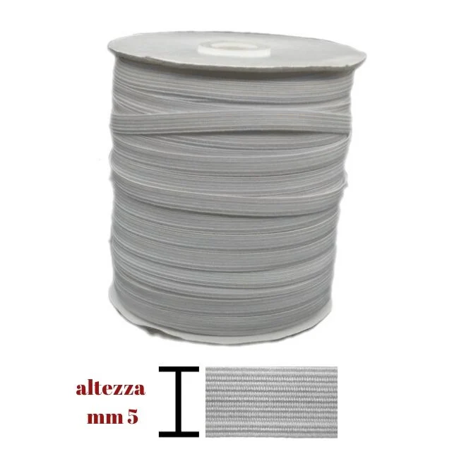 Elastico m100 treccia h mm 5 articolo N 10t metri 100