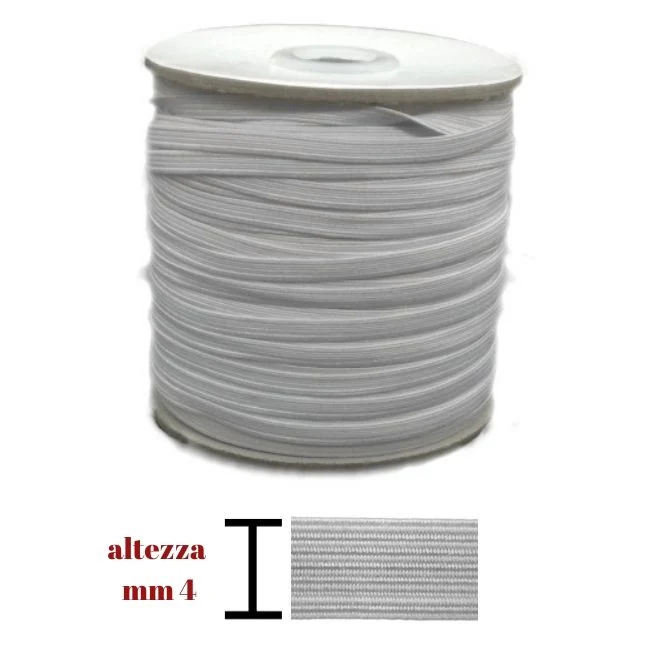 Elastico m100 treccia h mm 4 articolo N 08t metri 100