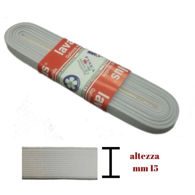 Elastico lavaplus gallone h mm 15 articolo 9140/15 metri 10