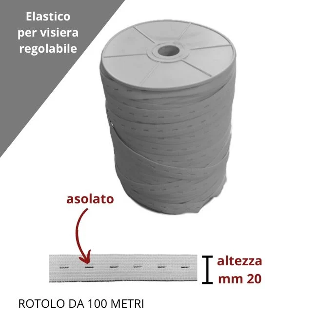 Elastico con asole h mm 20 articolo 12 asolato metri 100
