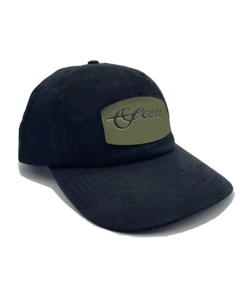 5 Panel Black Hat Green Patch