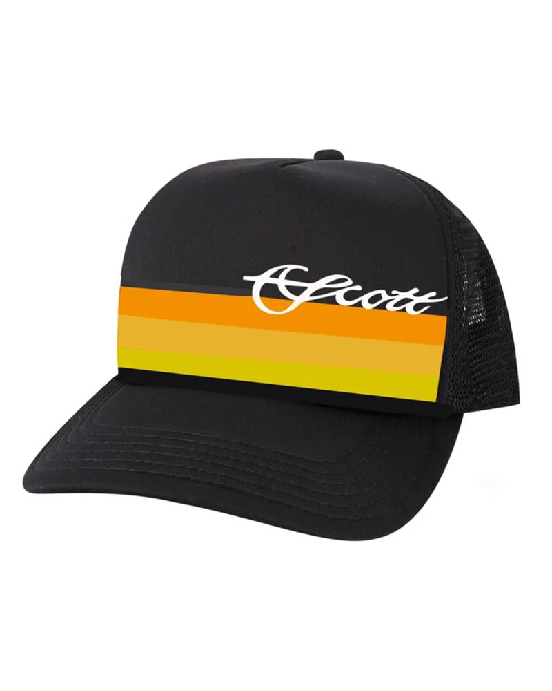 Black Mesh Hat White Logo