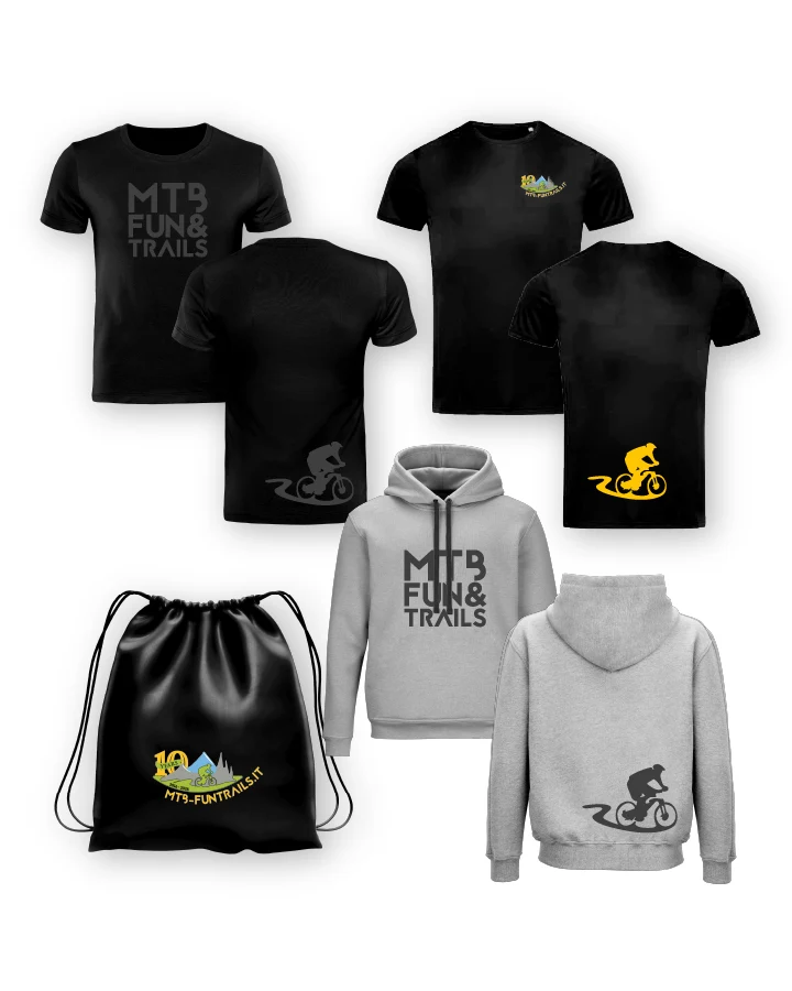 Kit MTB Fun & Trails Nero con Felpa Grigia