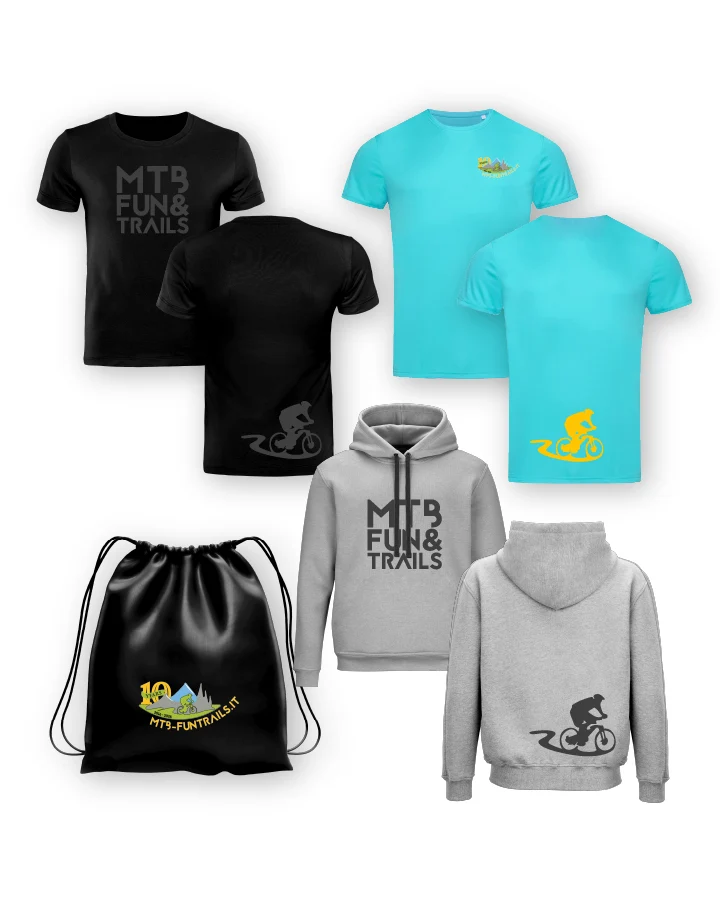 Kit MTB Fun & Trails Azzurro con Felpa Grigia