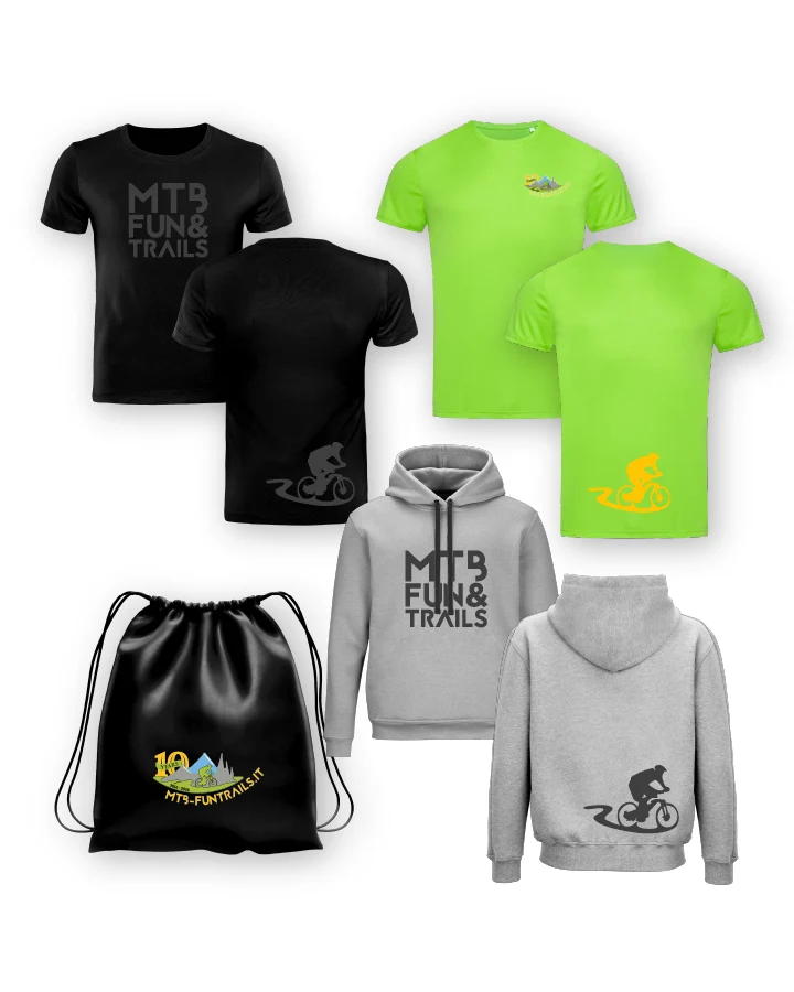 Kit MTB Fun & Trails Verde con Felpa Grigia