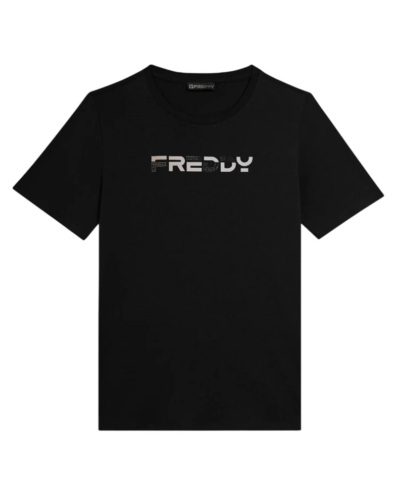 T-Shirt con Logo Olografico - Black