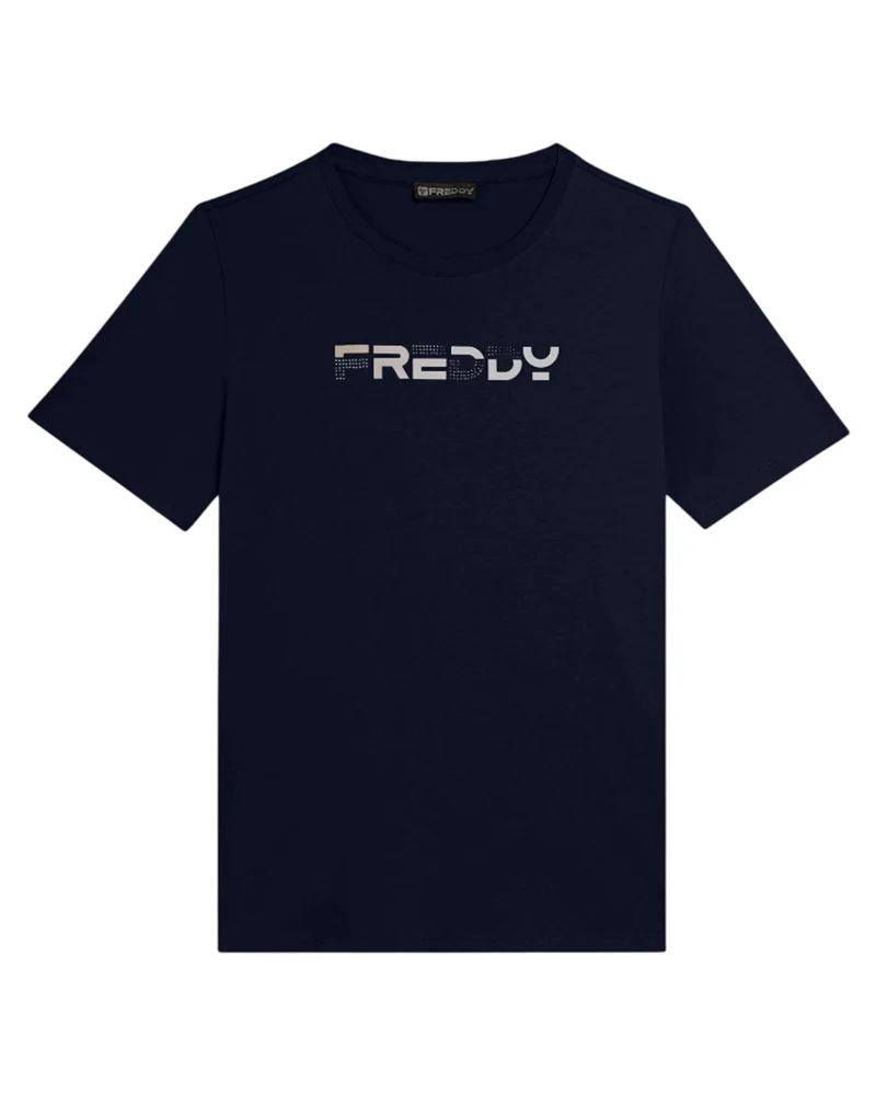 T-Shirt con Logo Olografico - Dark Sapphire