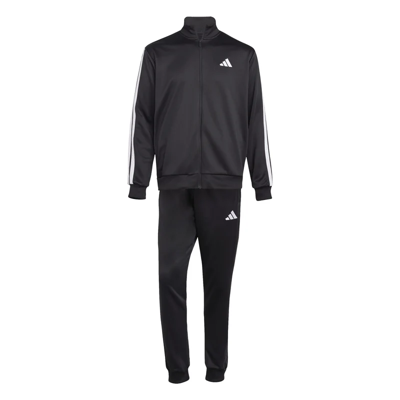Tuta In French Terry Con Le Tre Strisce - Black