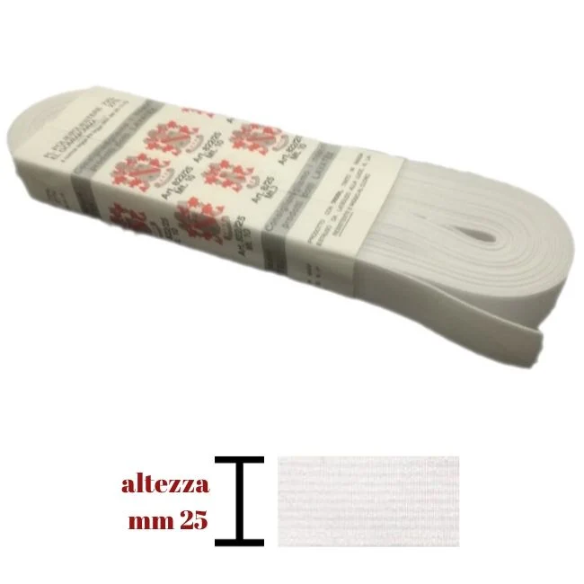 Elastico gallone h mm 25 articolo 822/25 metri 10