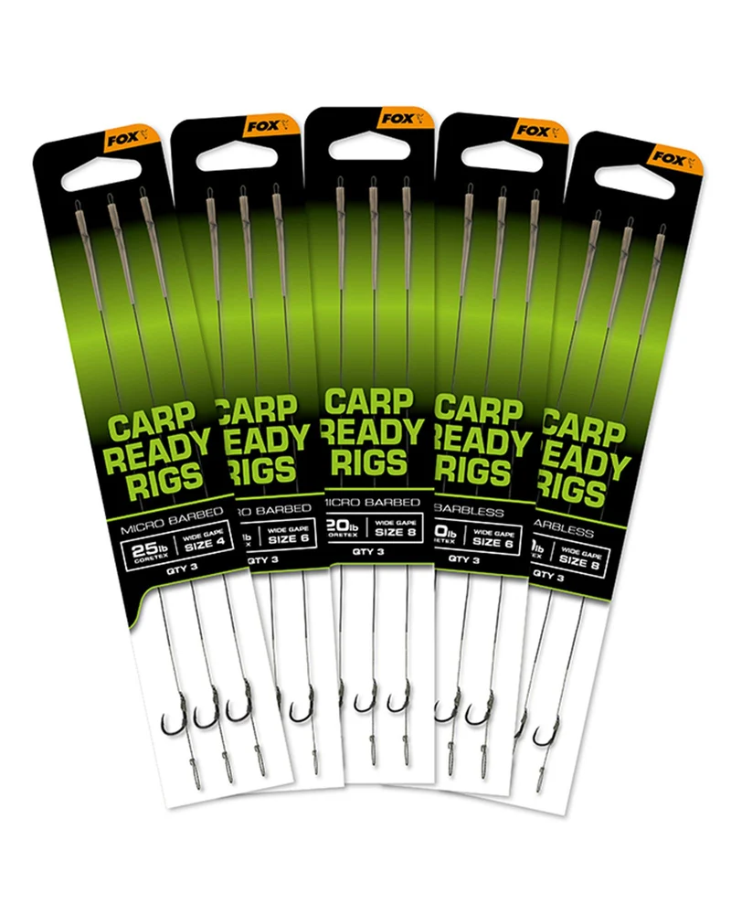 Carp Ready Rigs X3 - Wide Gape size 4 (25lb)