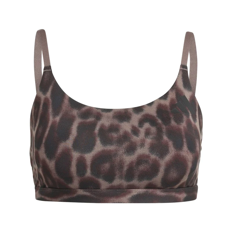 Reggiseno sportivo Optime Essentials Workout Leopard Supporto Leggero - Earth Strata / Black