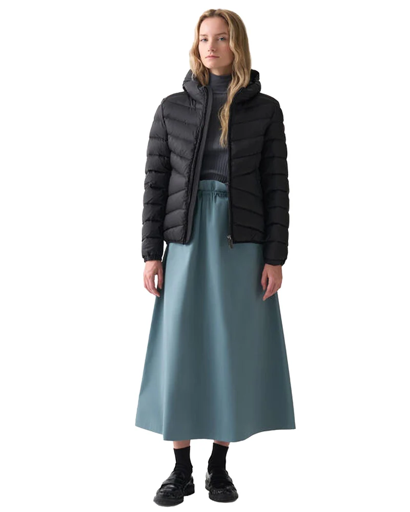 Piumino Trapuntato Con Cappuccio Donna