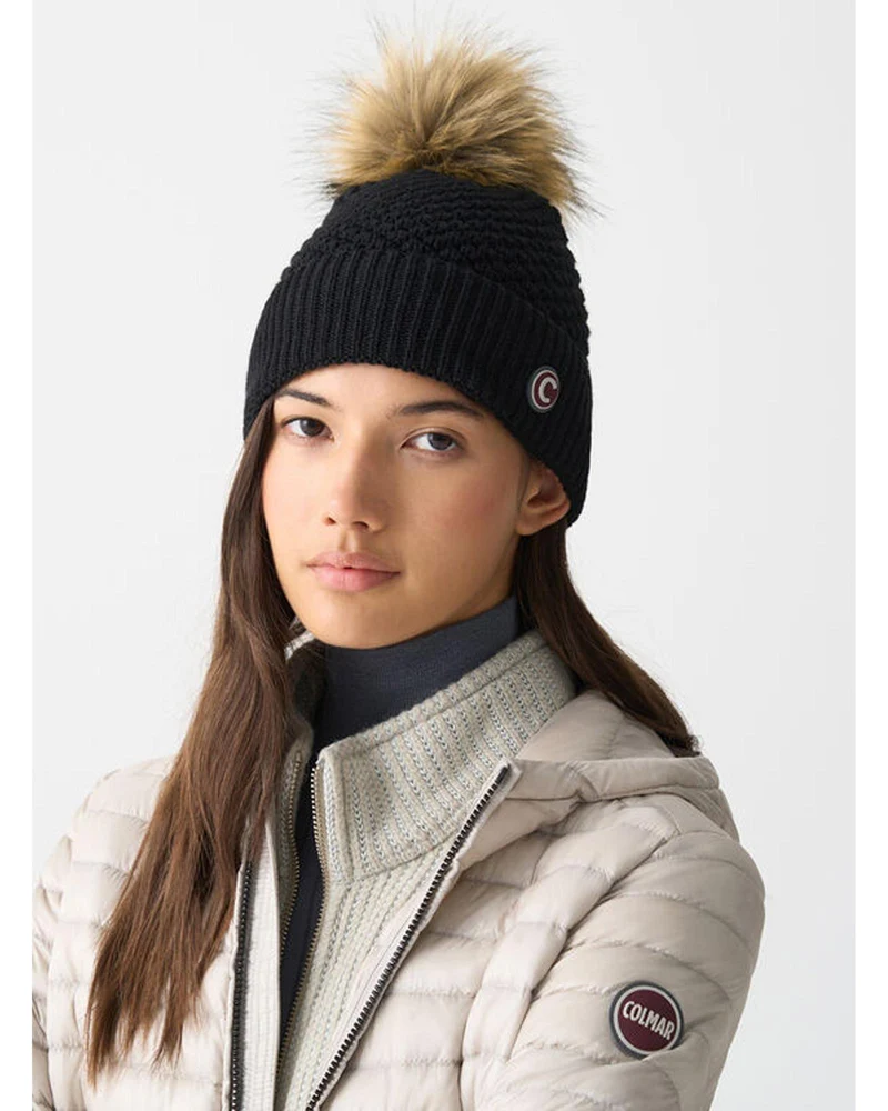 Cappello Con Pompon In Pelliccia
