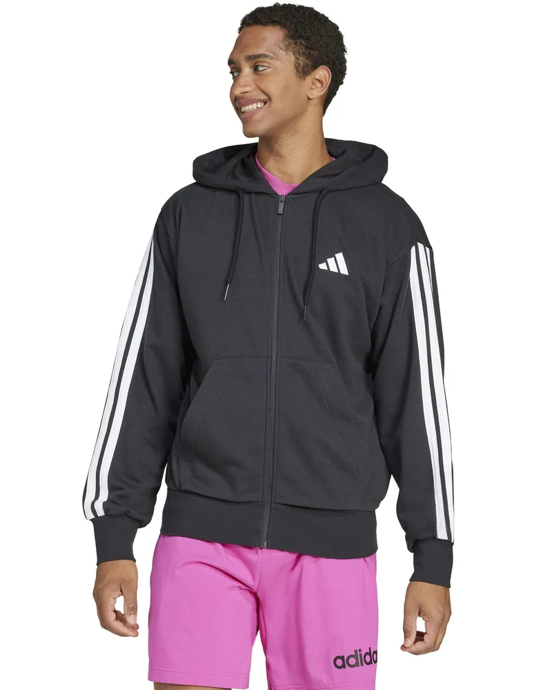 Felpa Uomo Con Cappuccio Essentials 3-Stripes French Terry Full Zip