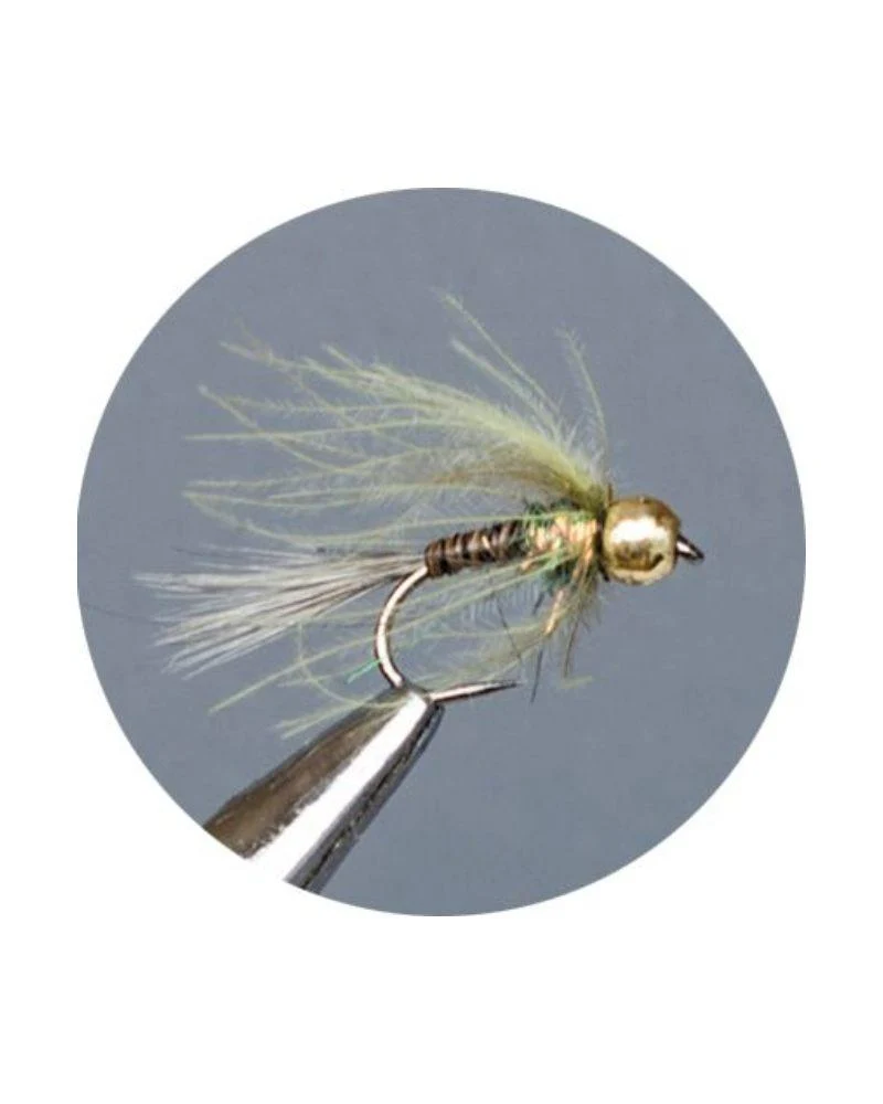 Mosche Ninfe SenzaArdiglione in Tugsteno Crown Serie CDC Olive GI