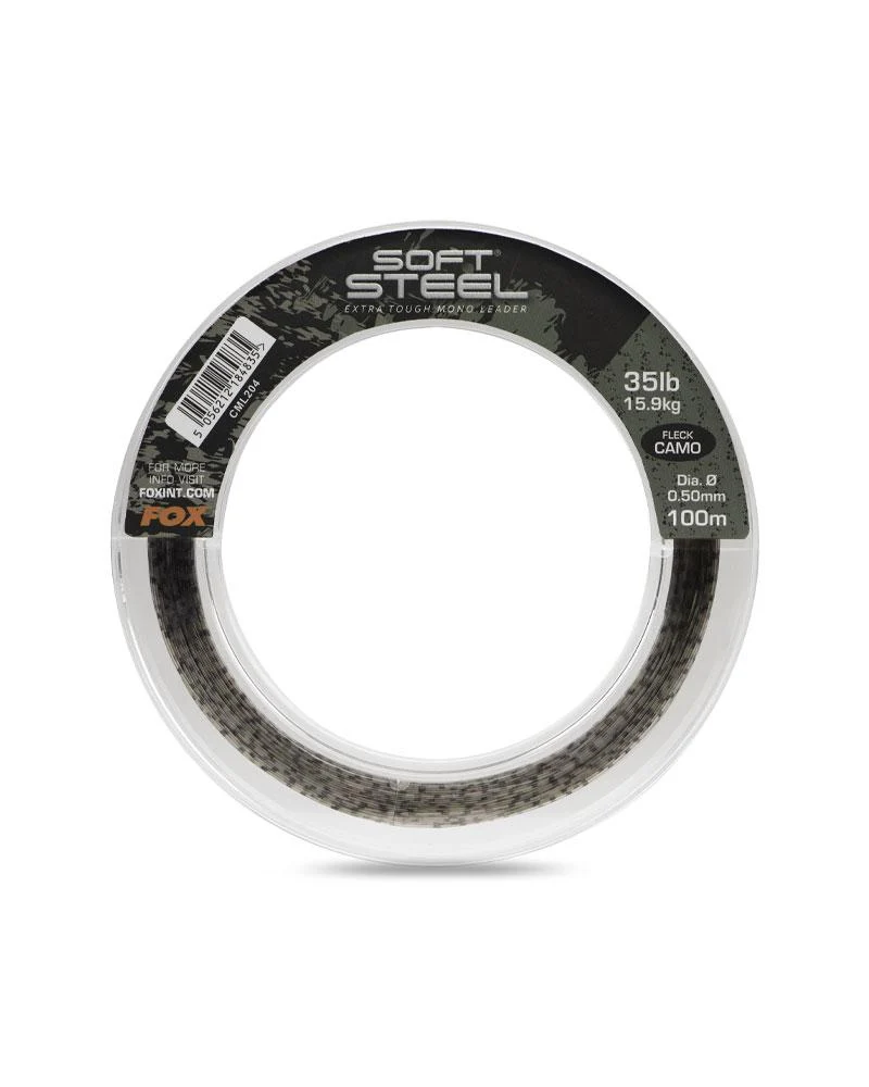 Fox Soft Steel Fleck Camo Leader 35 lb