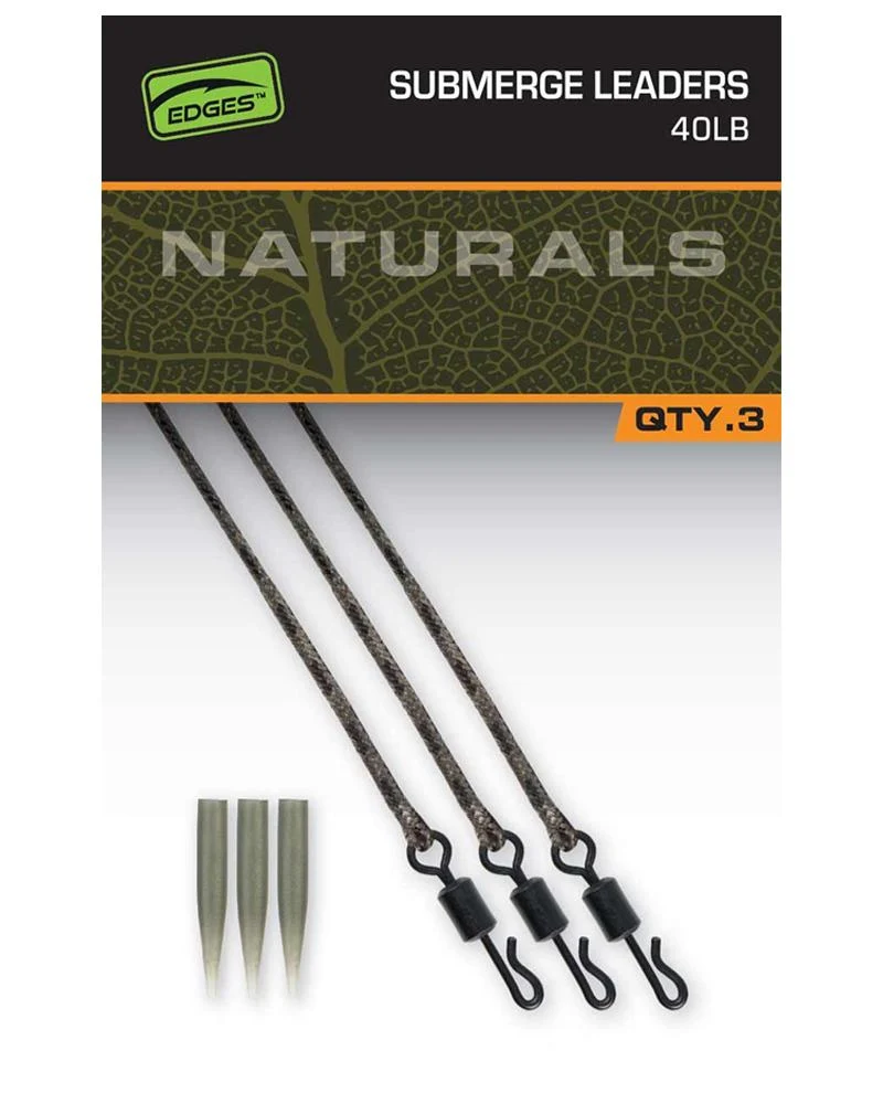 Naturals Submerged Leaders 40lb x 3