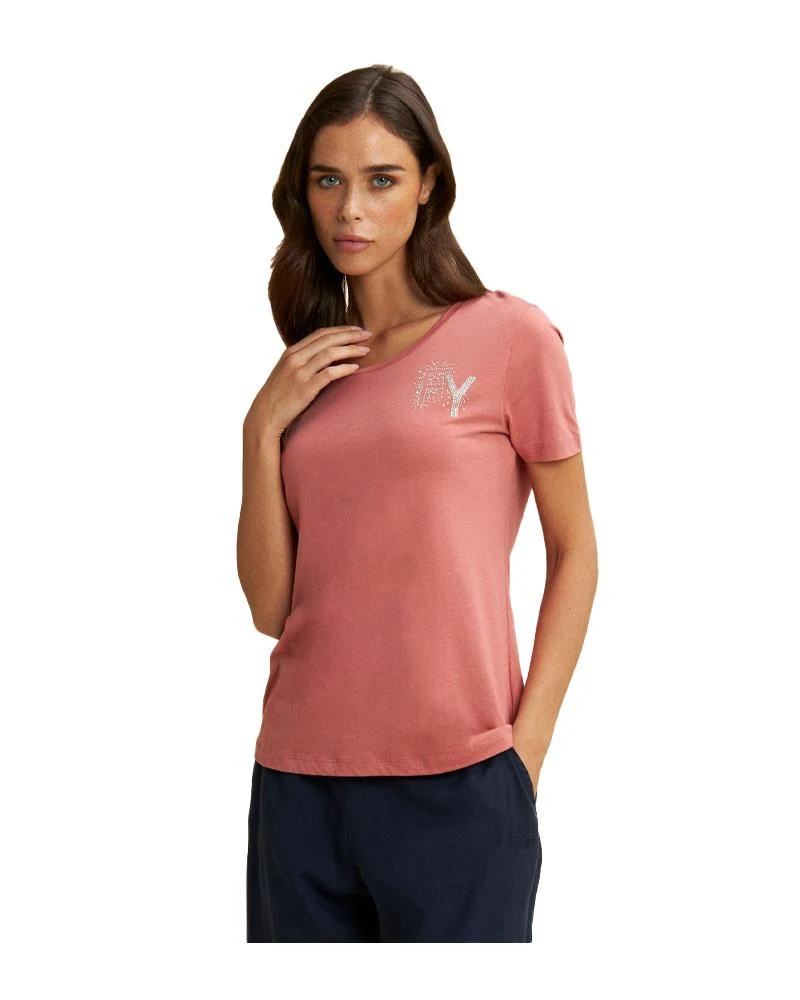 T-shirt Donna Jersey modal Dettagli Strass