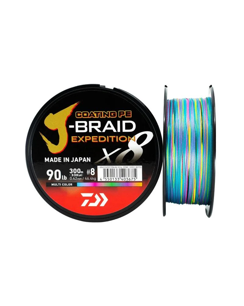 Trecciato J-braid Expedition x8 Multicolor 150 mt