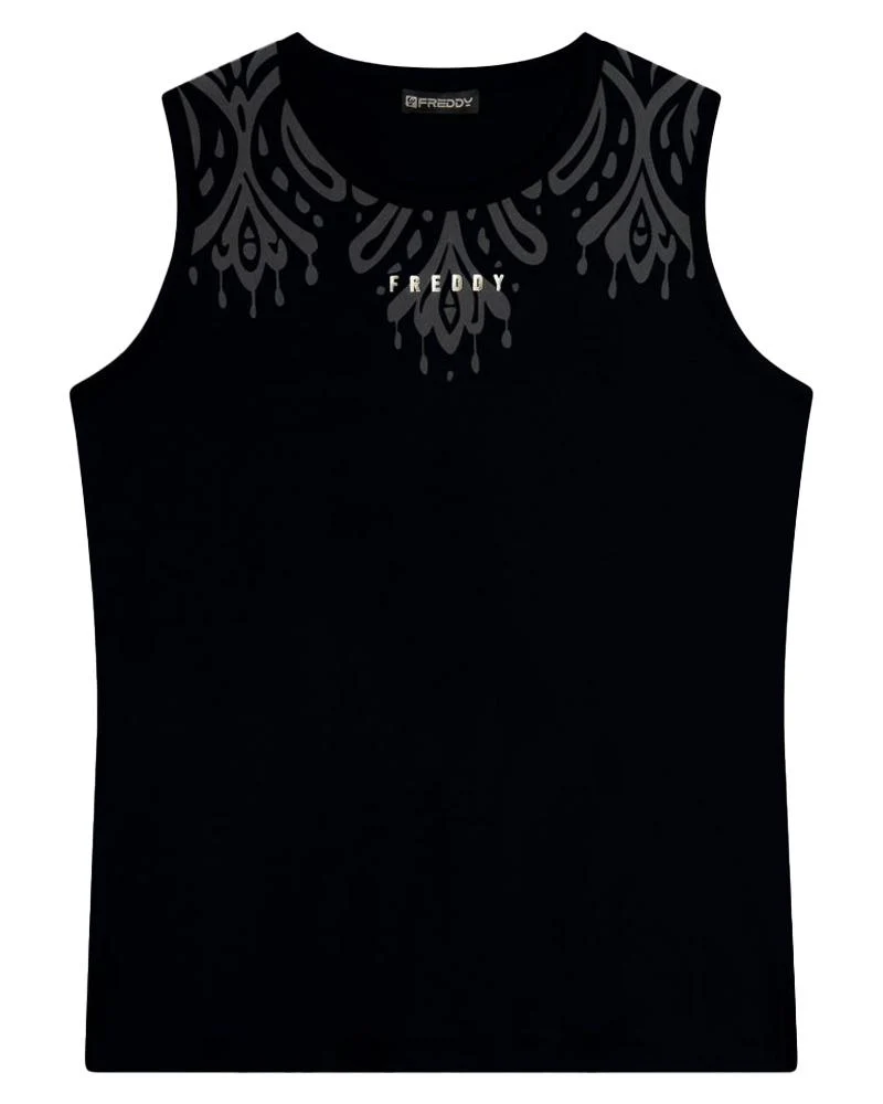Canotta In Jersey Donna Con Stampa Floreale