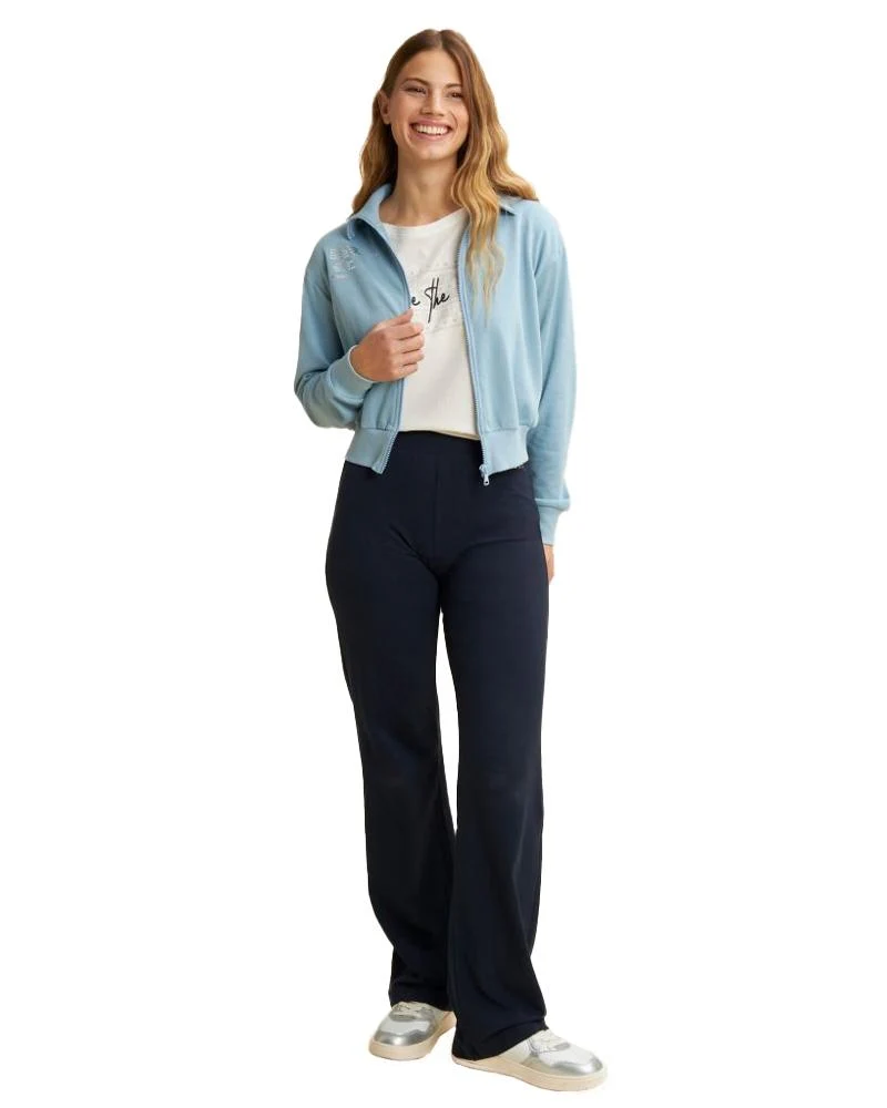 Pantaloni Comfort Fit Donna In Jersey Con Gamba Ampia