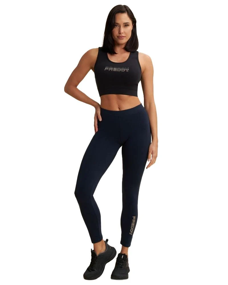 Leggings 7/8 Donna In Jersey Con Logo