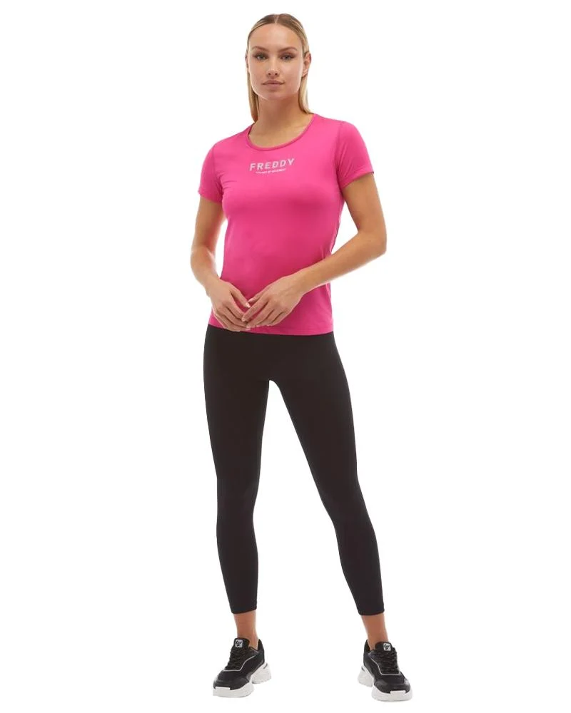 Leggings Donna Fitness 7/8 Vita Alta In Tessuto Tecnico