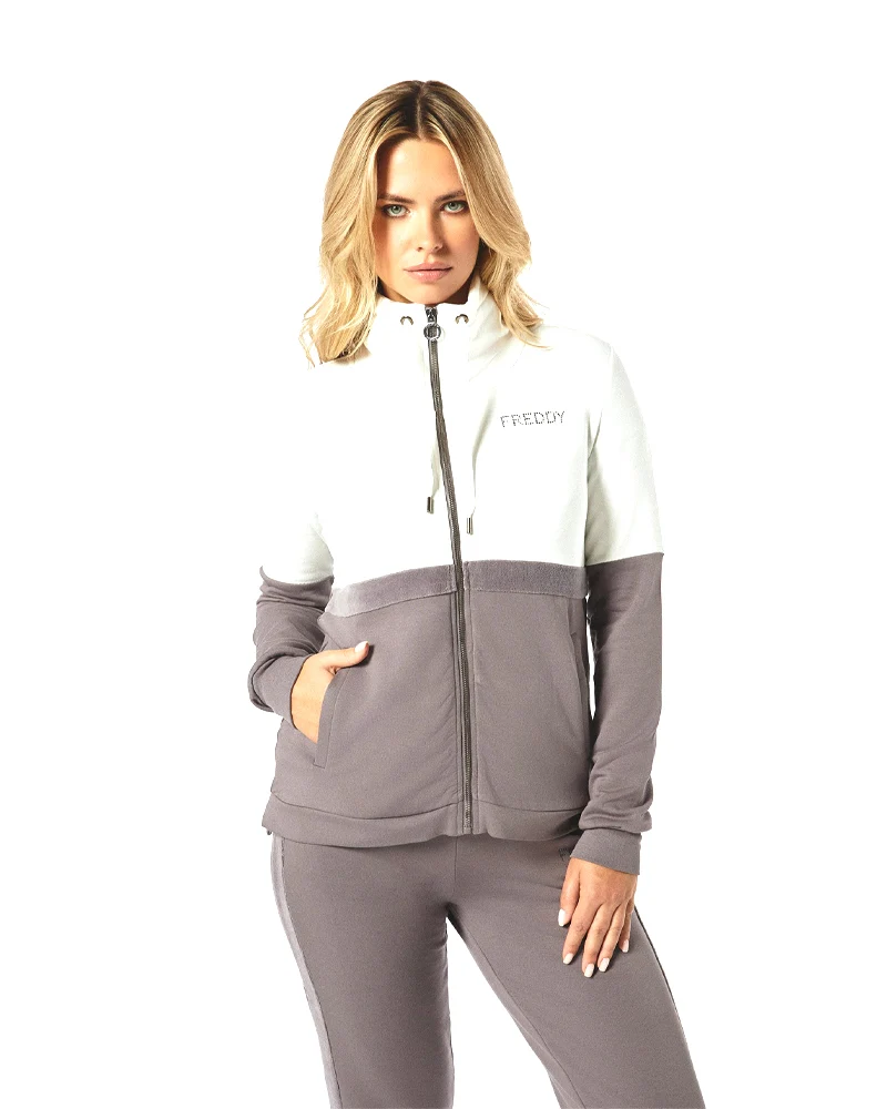 Felpa Donna College Bicolor