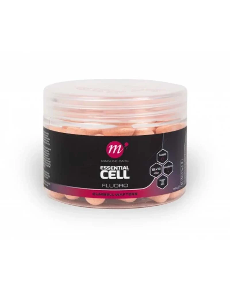 Boilies Essential Cell Fluoro Dumbell Wafters Pink 12x15 mm