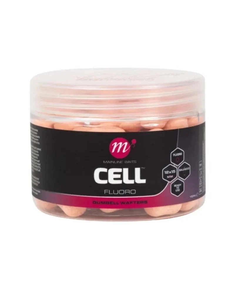Boilies Cell Fluoro Dumbell Wafters Pink 12x15 mm