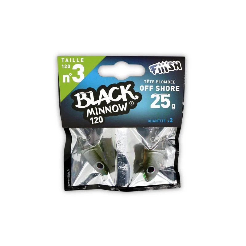Testa piombata Off Shore 25 g Black Minnow 120