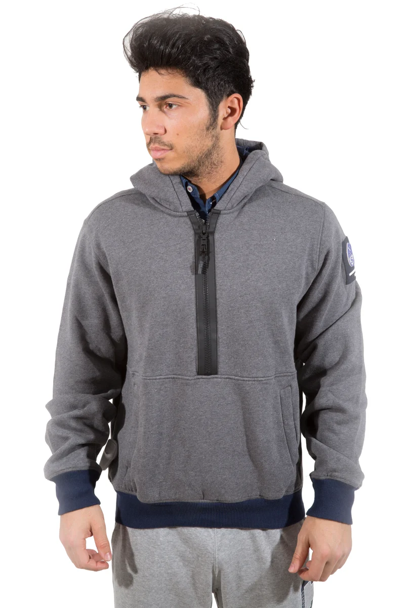 Felpa Uomo Hooded Mezza zip