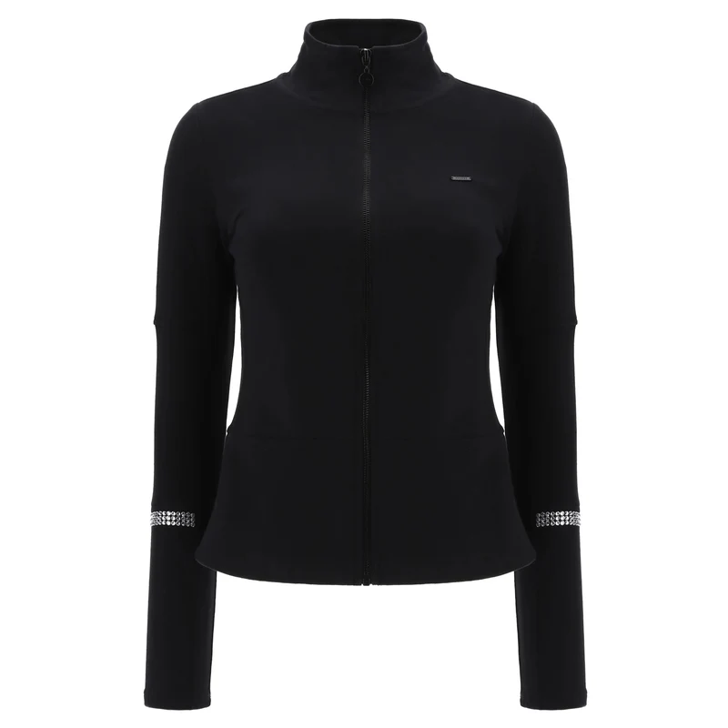 Felpa Donna Zip Strass
