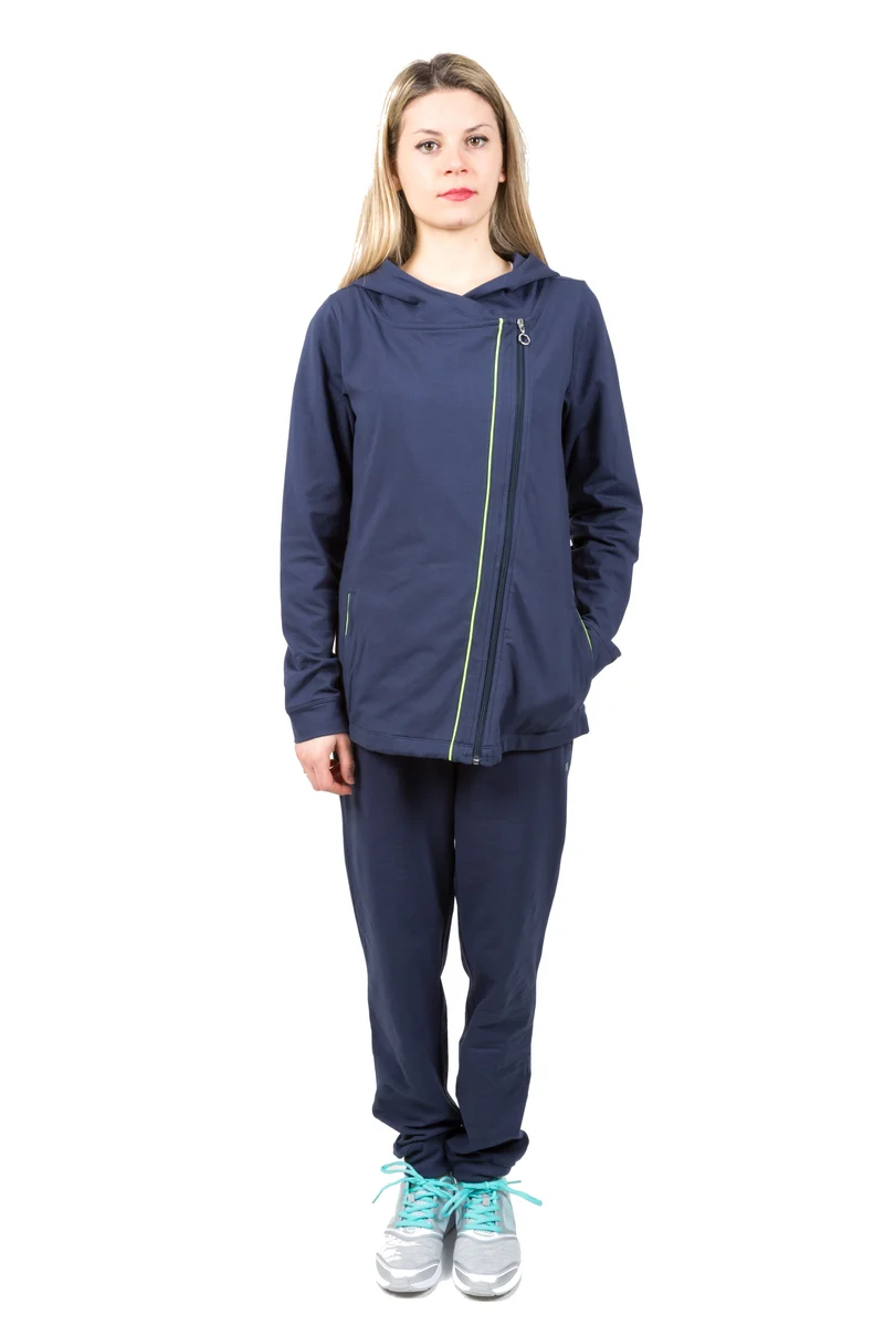 Tuta Donna Cotton Lycra Zip Diagonal