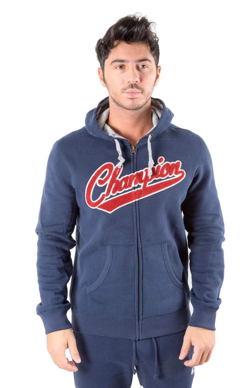 Felpa Uomo Varsity Full Zip Con Cappuccio