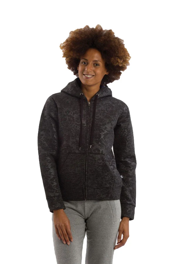 Felpa Donna Scuba Melange Full Zip