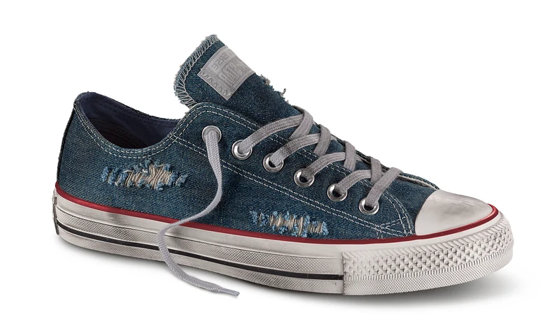 Scarpe Canvas Denim Destroyed Ox